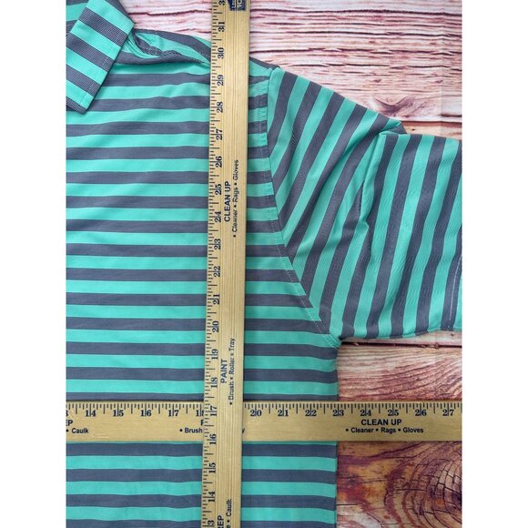 FootJoy Green and Black Striped Polo Shirt - Picture 5 of 5